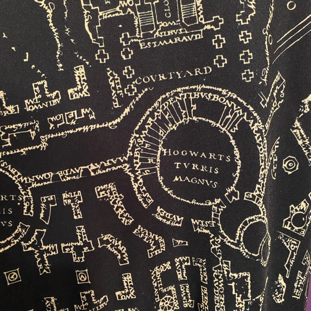 Hot Topic Harry Potter Black Marauder's Map Tank Dress. Size 4-5X. - Picture 4 of 6